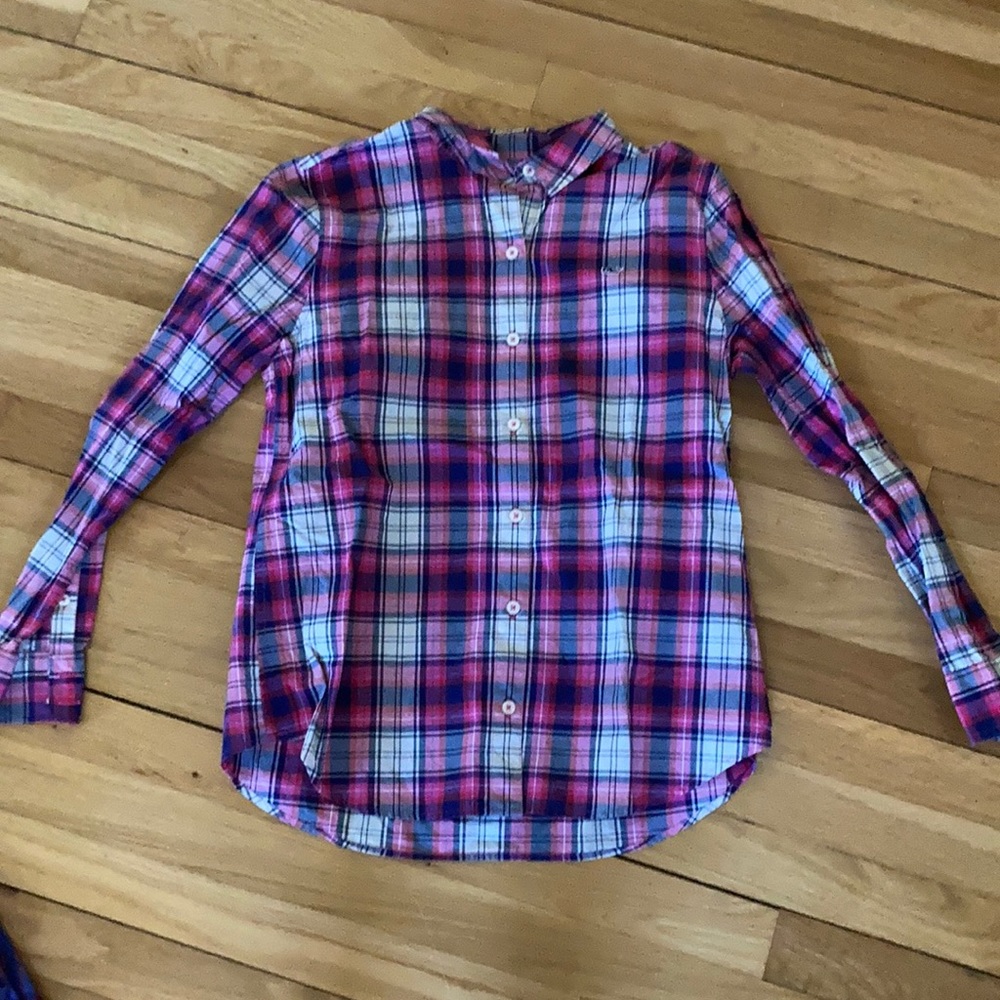 Pink plaid button down